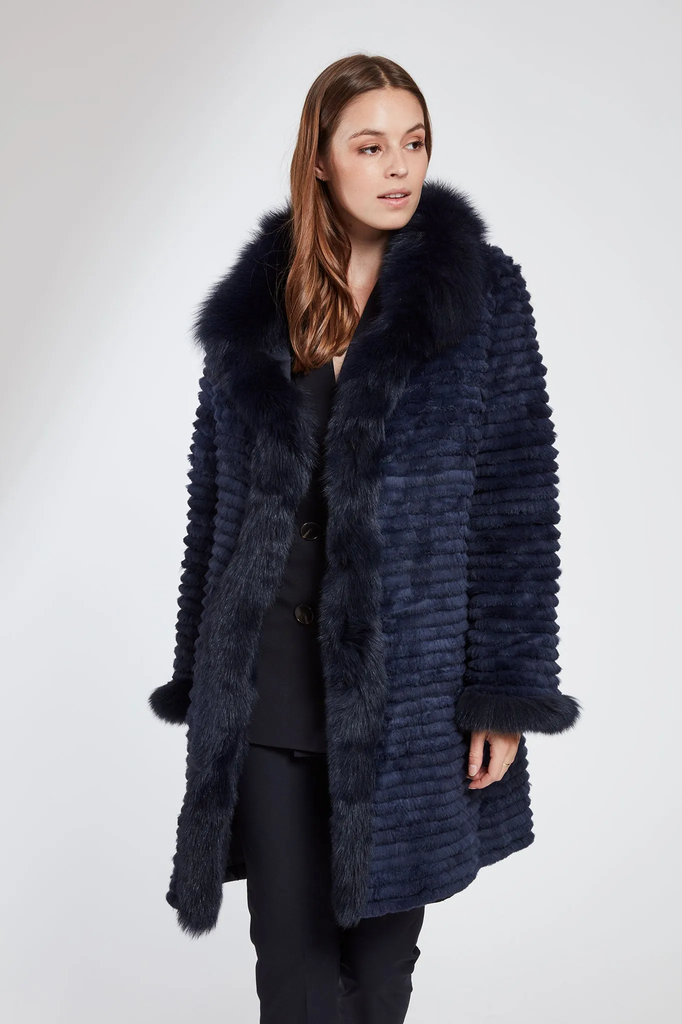 #1142 Down and Fox Reversible  Coat  Special  $390