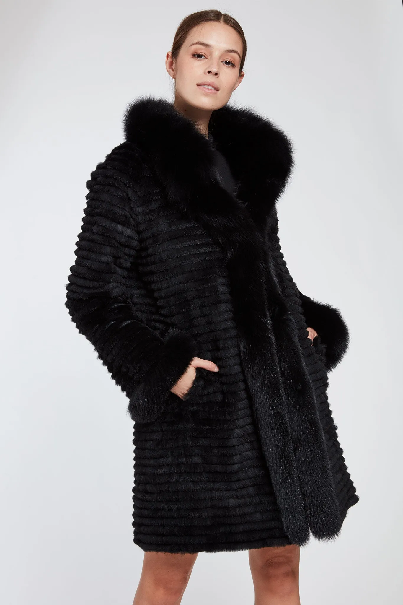 #1142 Down and Fox Reversible  Coat  Special  $390