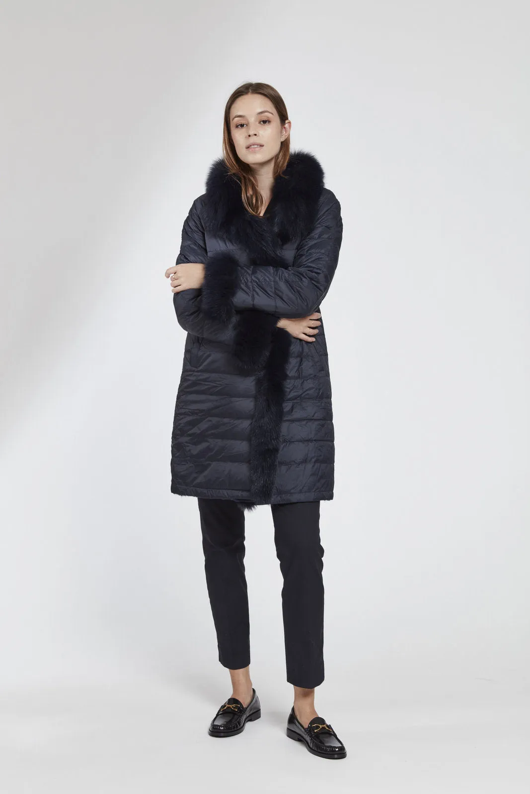 #1142 Down and Fox Reversible  Coat  Special  $390