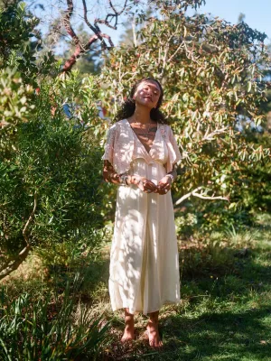 1920s/1930s 2 Piece Pale Sage Silk Palazzo Pant & Lace Ribbonwork Bolero Lounge/Beach Pajamas Set