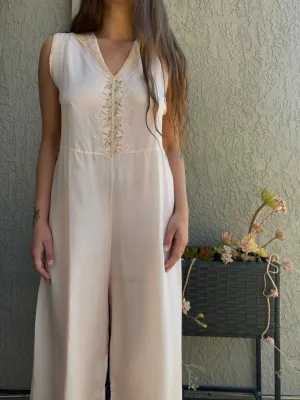 1930s Silk Crepe De Chine Lounge Jumpsuit