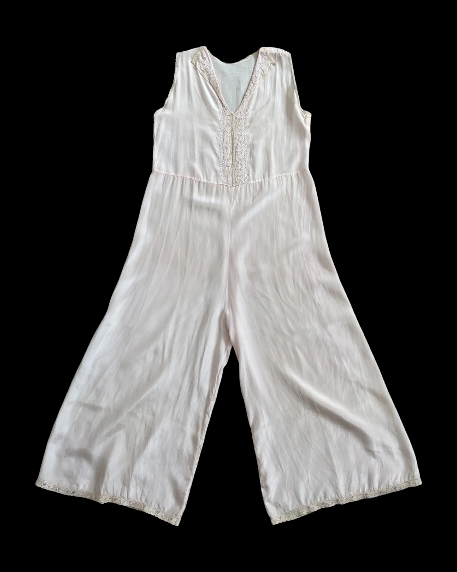 1930s Silk Crepe De Chine Lounge Jumpsuit