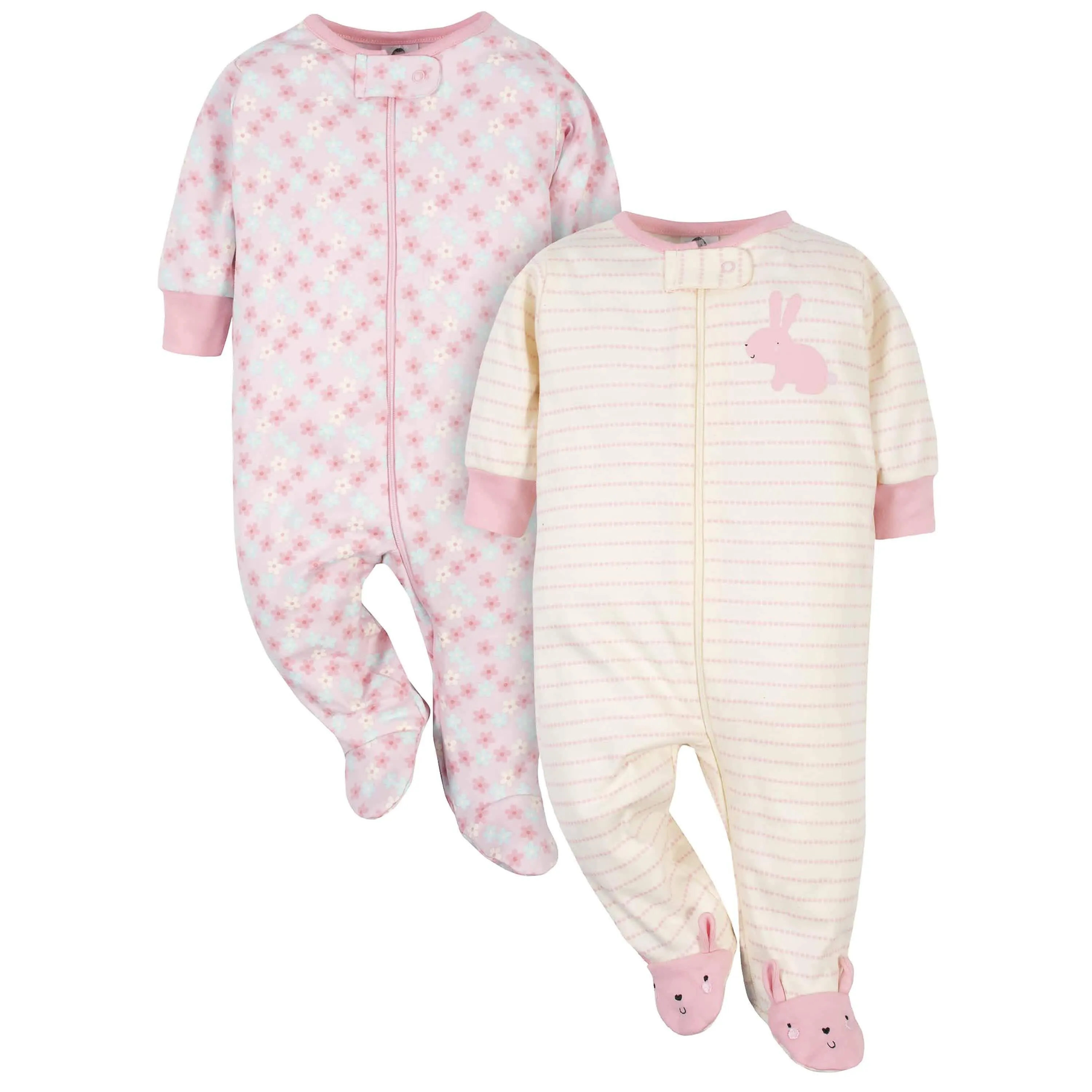 2-Pack Baby Girls Organic Bunny Sleep 'N Plays