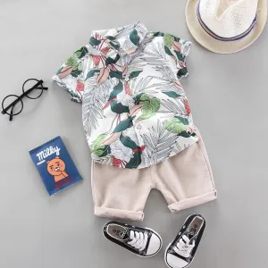 2pcs Baby Boys Cotton Summer Clothing Set of Shirt & Shorts - Grey, Black, Blue