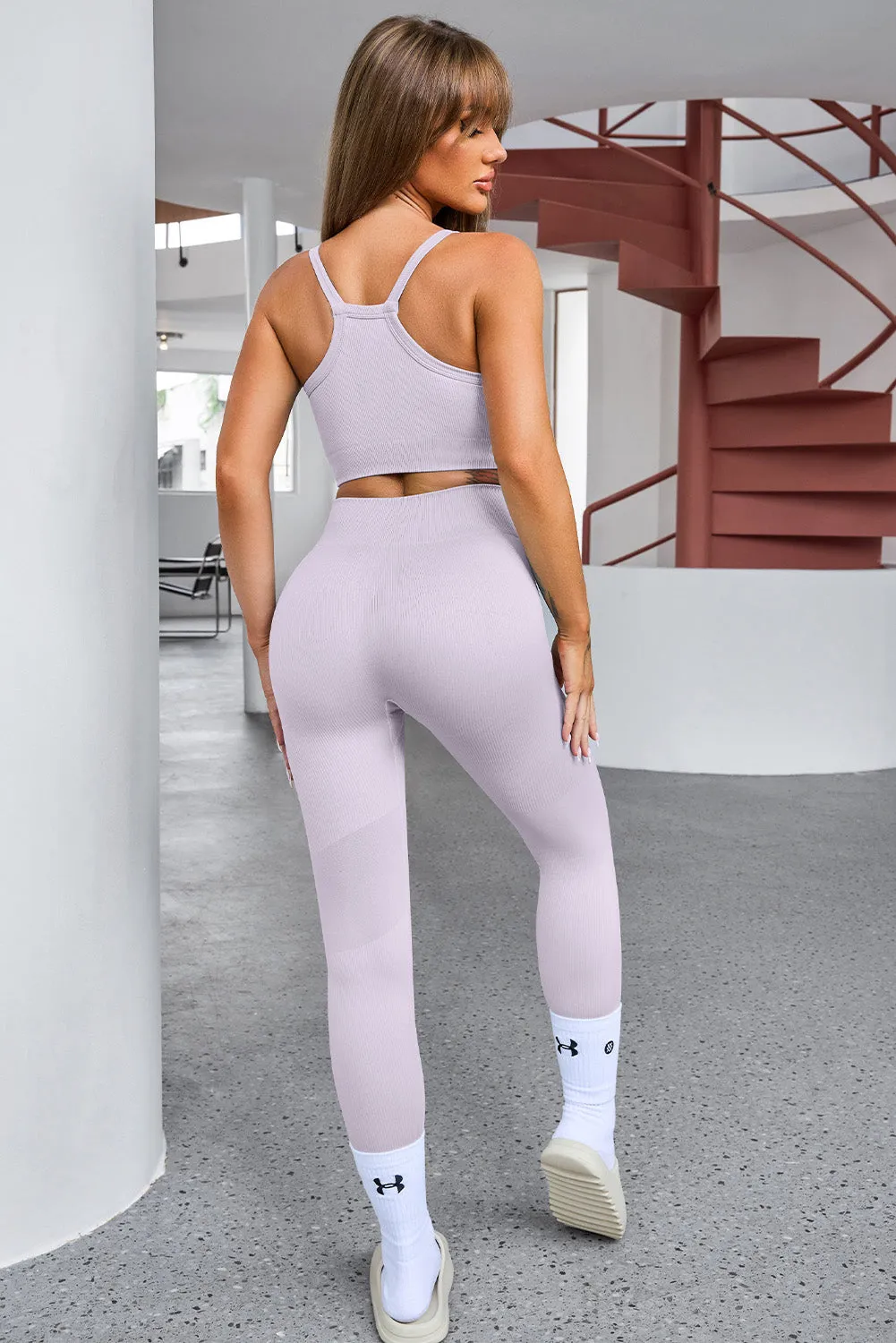 3 PC Cropped Active Top and Leggings Set