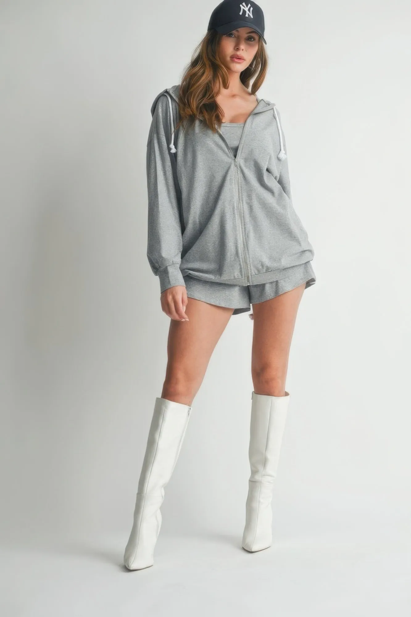 3 Piece Set Sweater Short Set