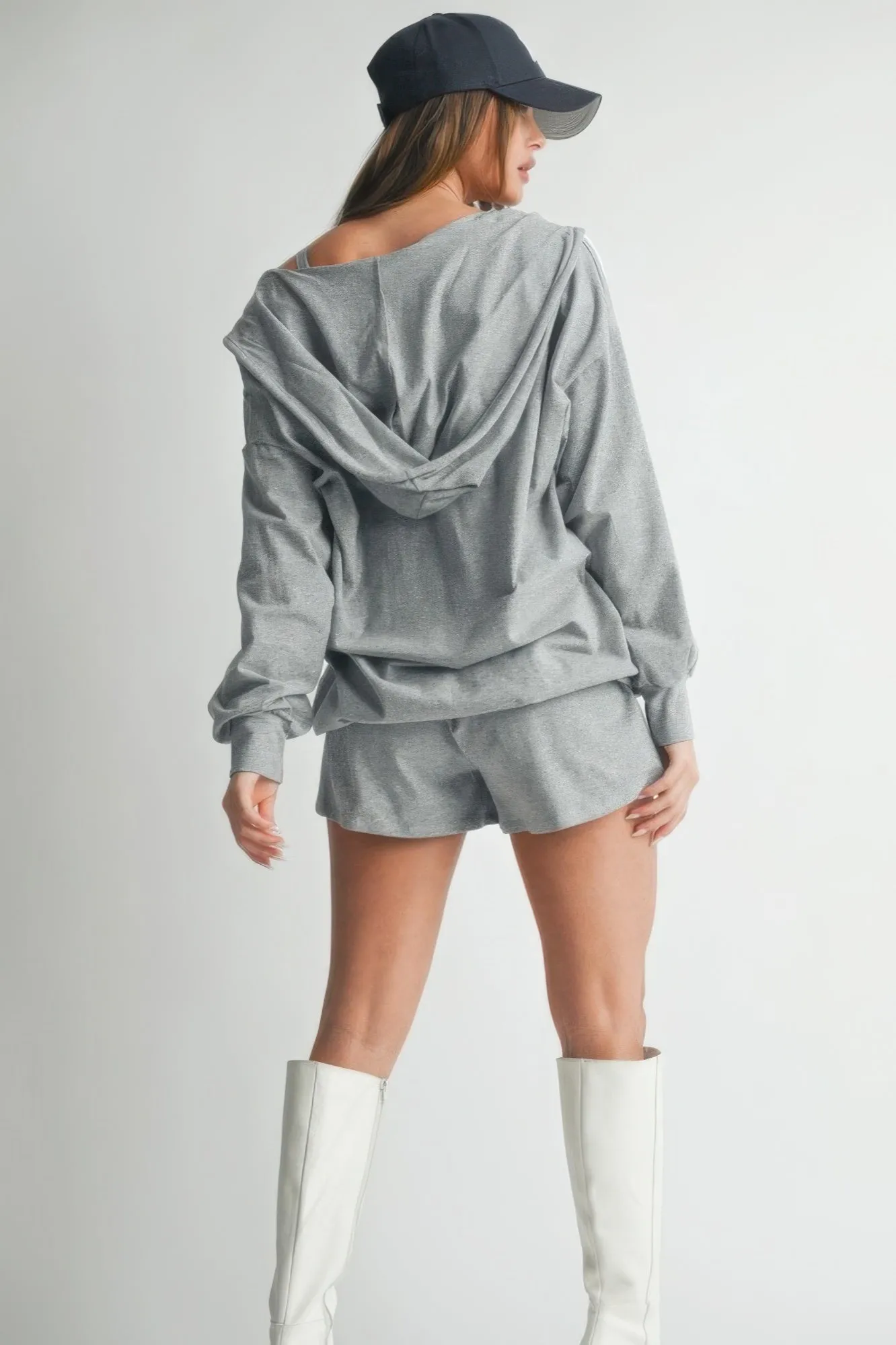 3 Piece Set Sweater Short Set