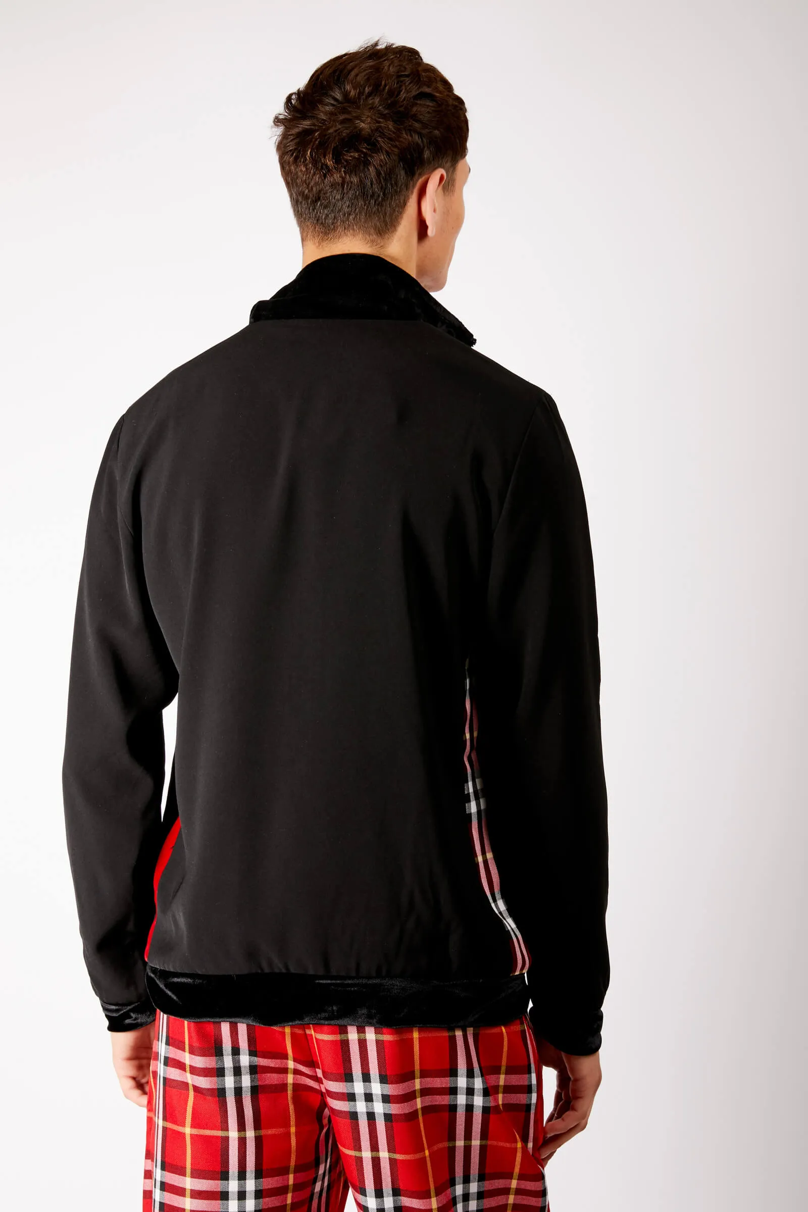 Adrian Schachter Bomber Jacket with Tartan Detail