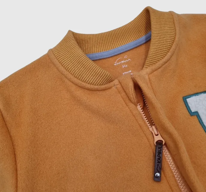 Adventurer Organic Fleece Bomber Jacket Orange