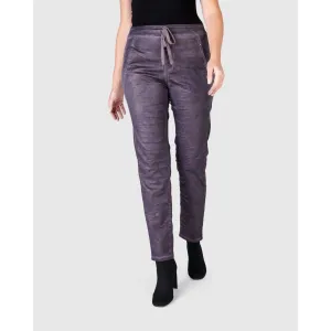 Alembika Pant, Paisley Iconic Stretch, Eggplant M & L