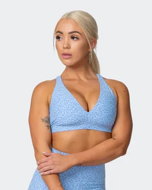All-Star Deep V Bra - Periwinkle Mini Cheetah Print
