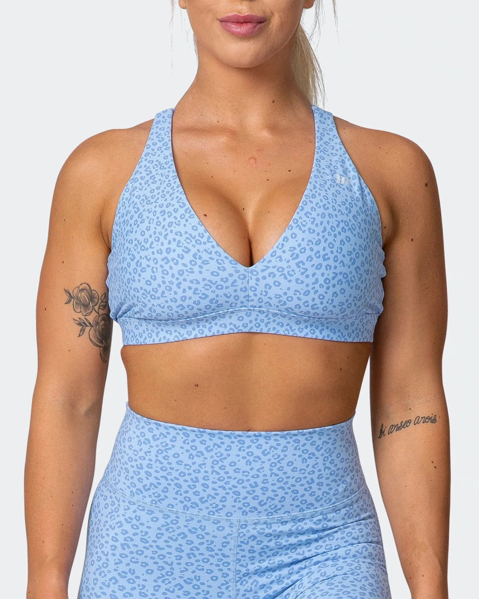 All-Star Deep V Bra - Periwinkle Mini Cheetah Print
