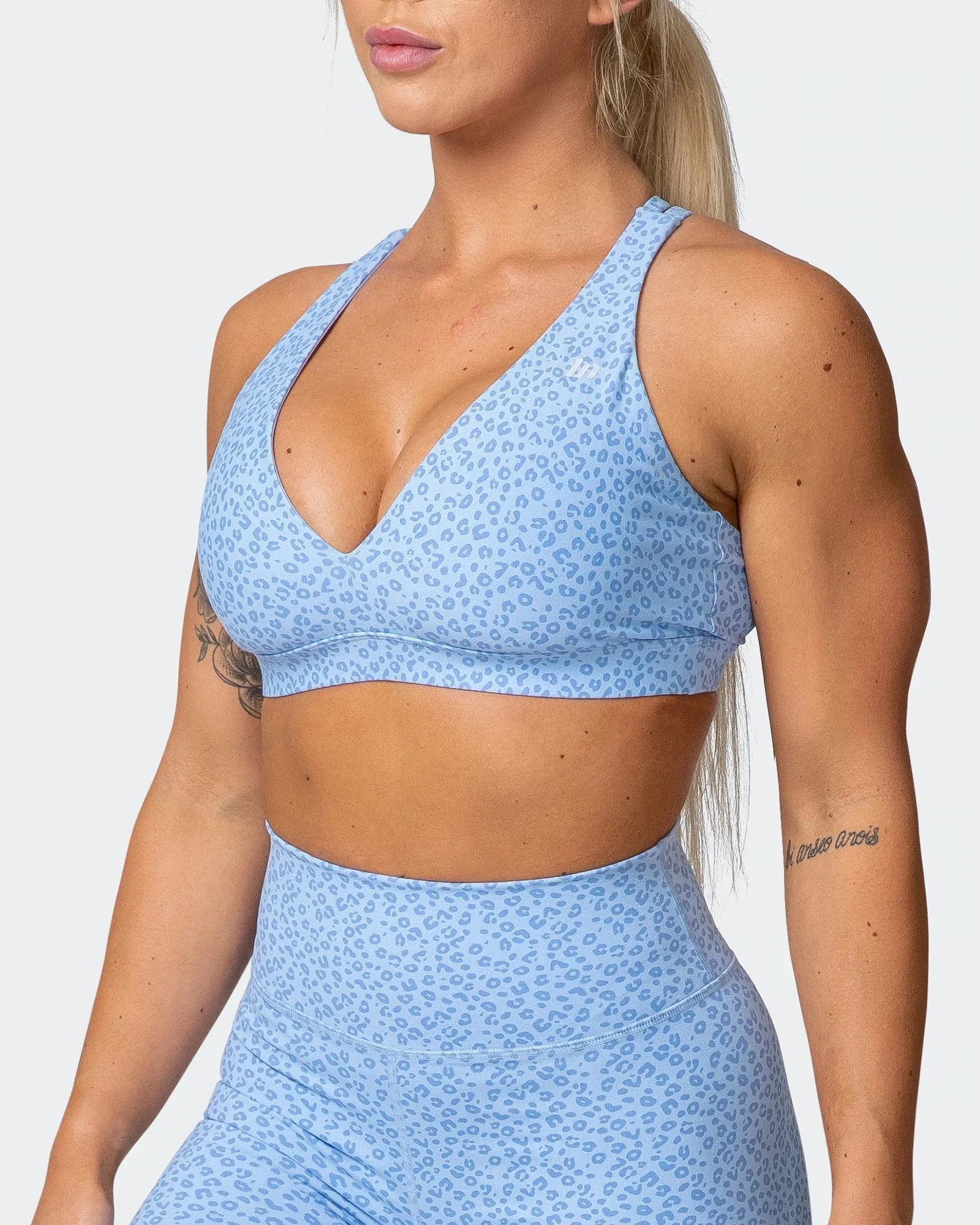 All-Star Deep V Bra - Periwinkle Mini Cheetah Print