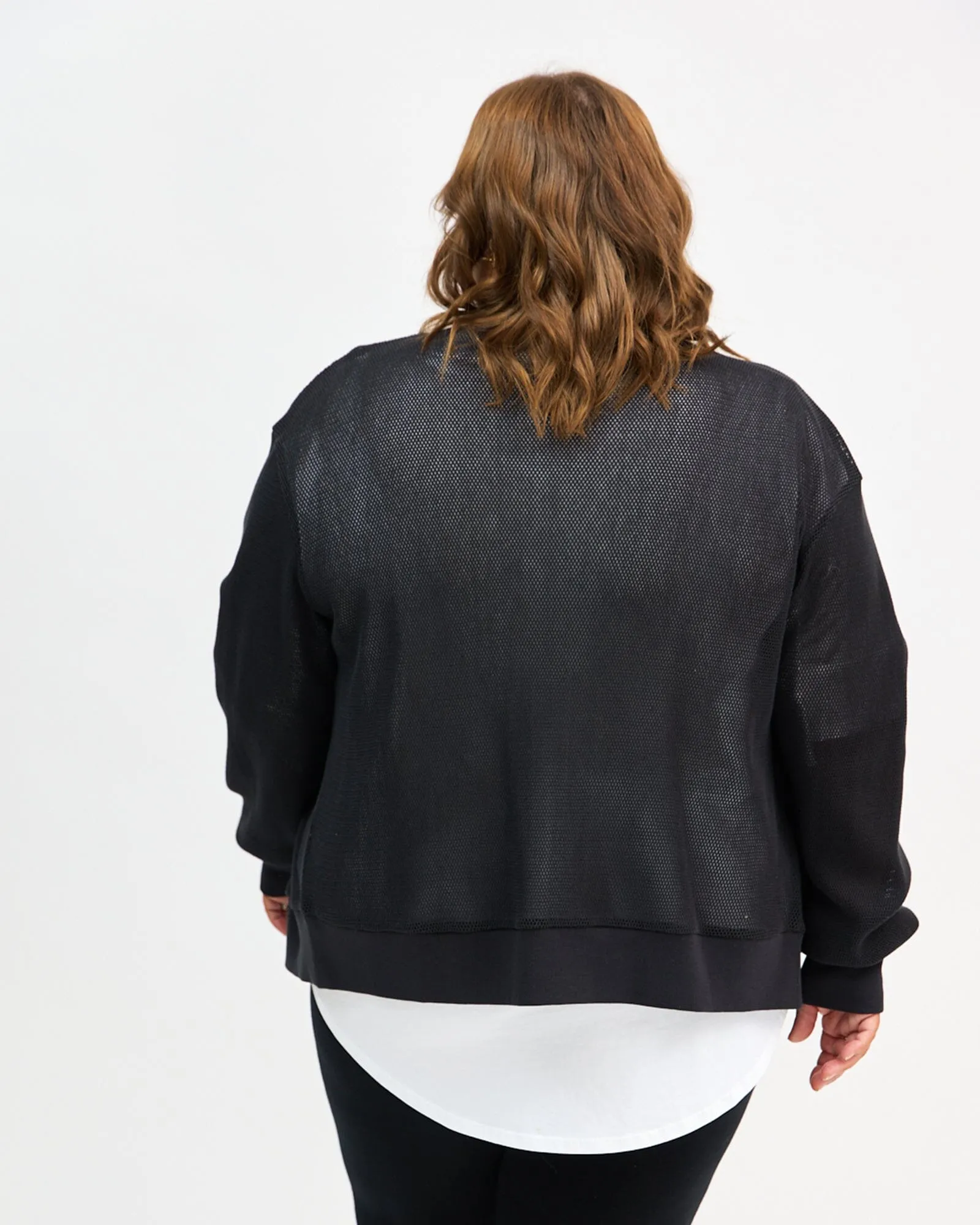 Amara Mesh Bomber Jacket - Black