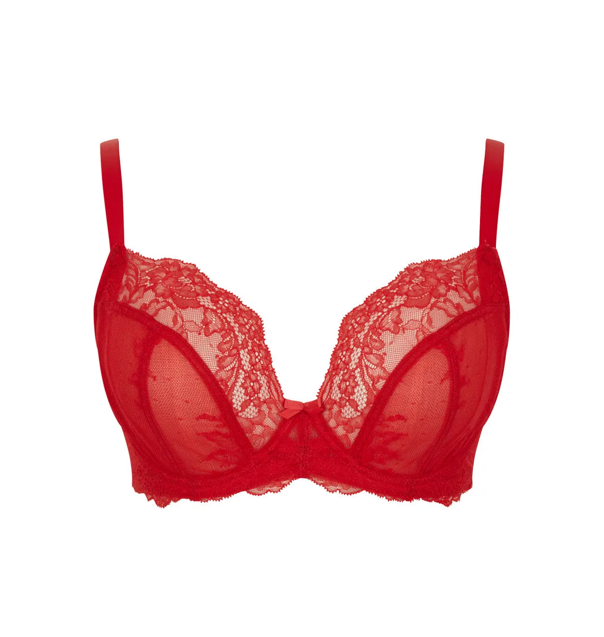 Ana Plunge Bra In Salsa Red - Panache