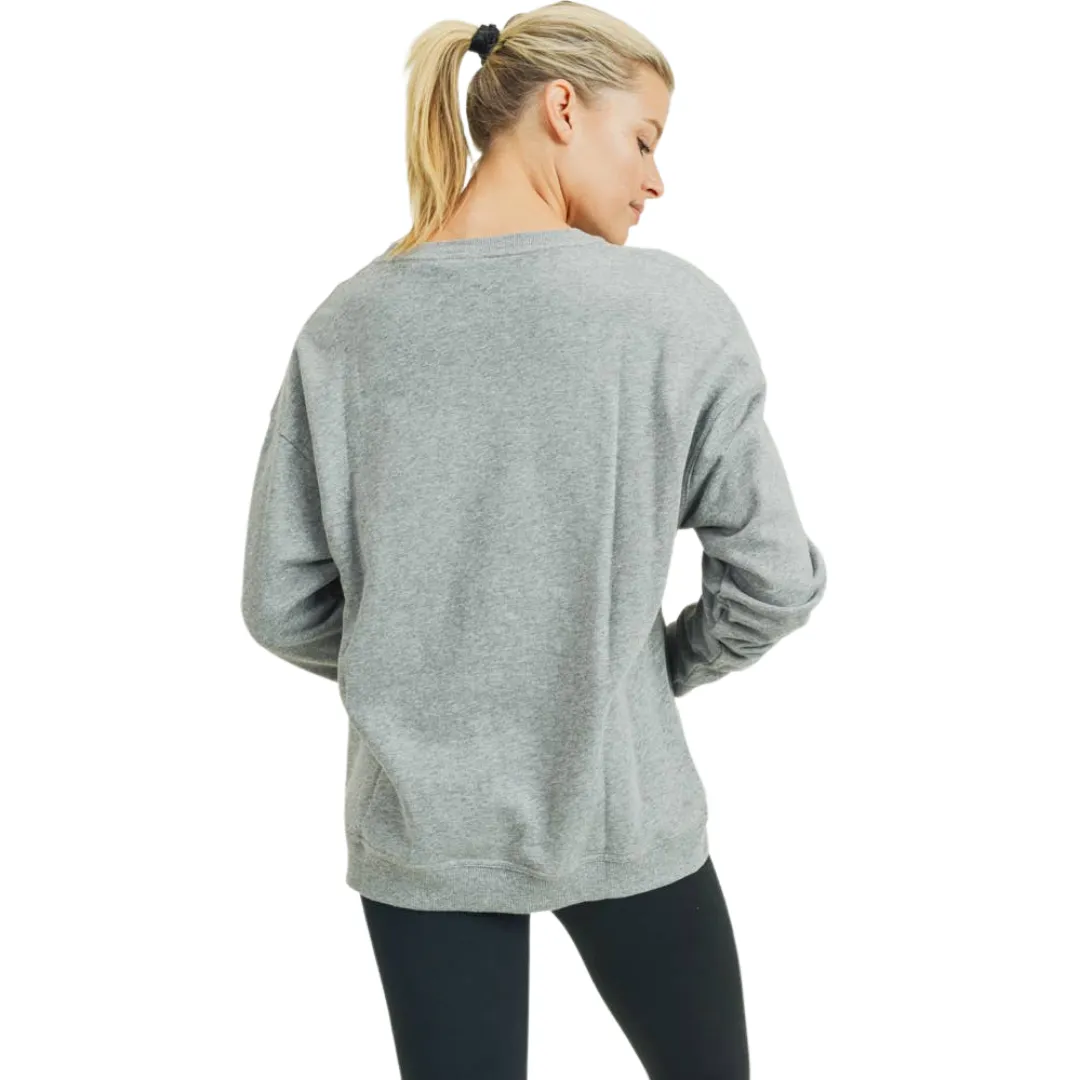 Antiqued Star Cheetah Print Sweatshirt- Grey