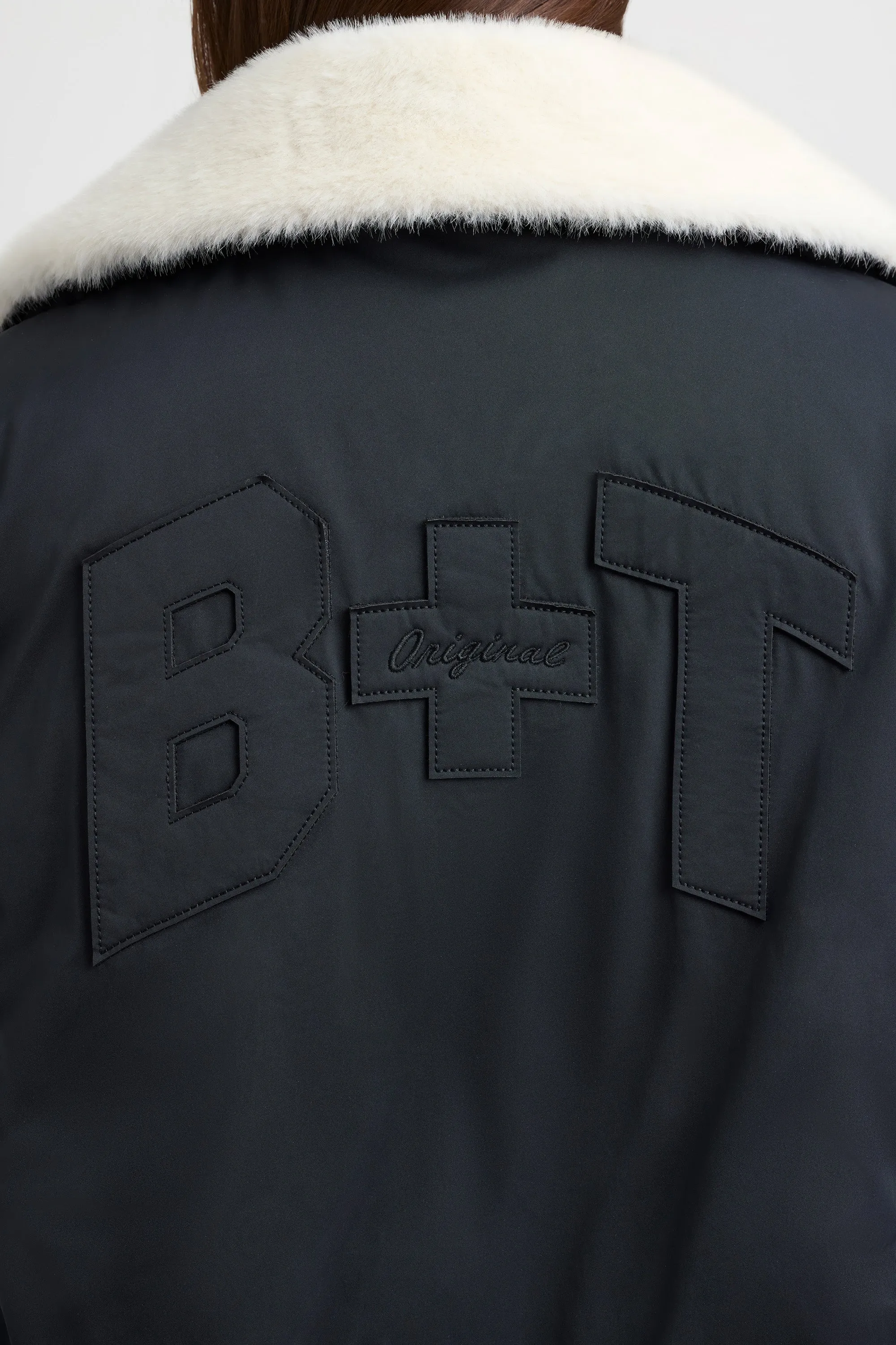 Any Day - Oversized Bomber Jacket in Black