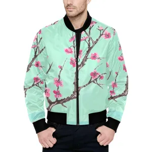 Arizona Green Tea Pattern Men's All Over Print Quilted Bomber Jacket