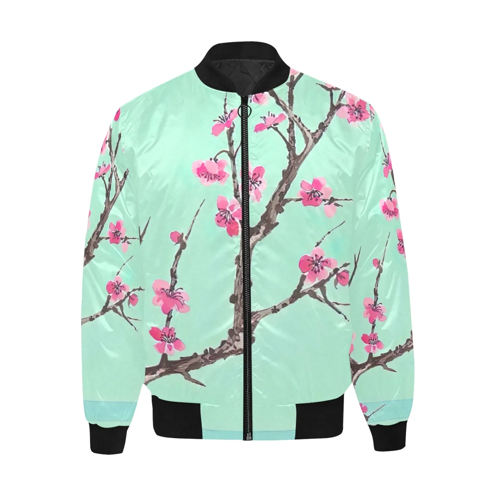Arizona Green Tea Pattern Men's All Over Print Quilted Bomber Jacket