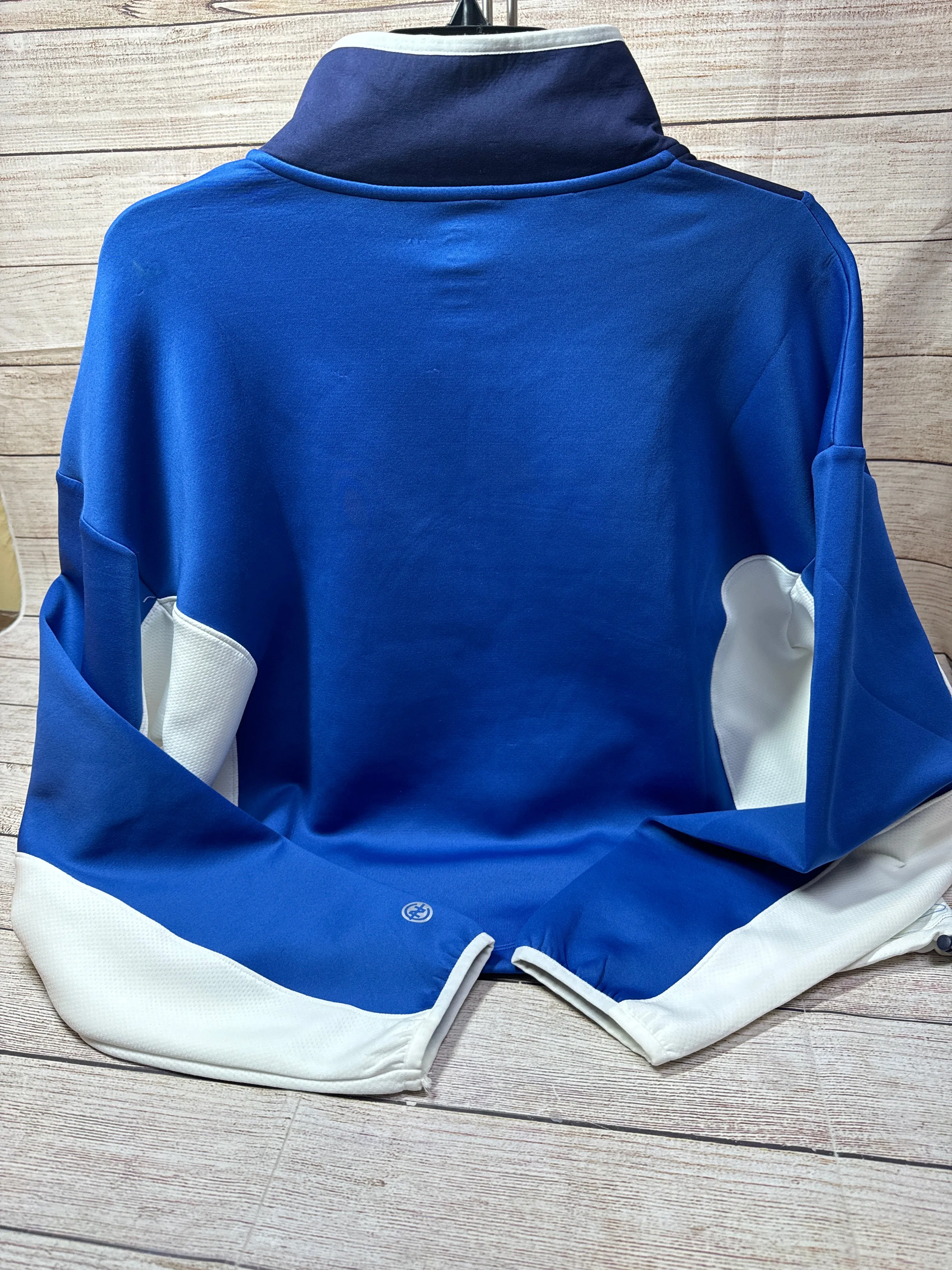 Athletic Top Long Sleeve Collar By Nautica In Blue & White, Size: M