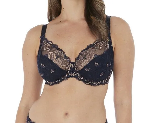 Aubree Uw Side Support Plunge Bra - Navy