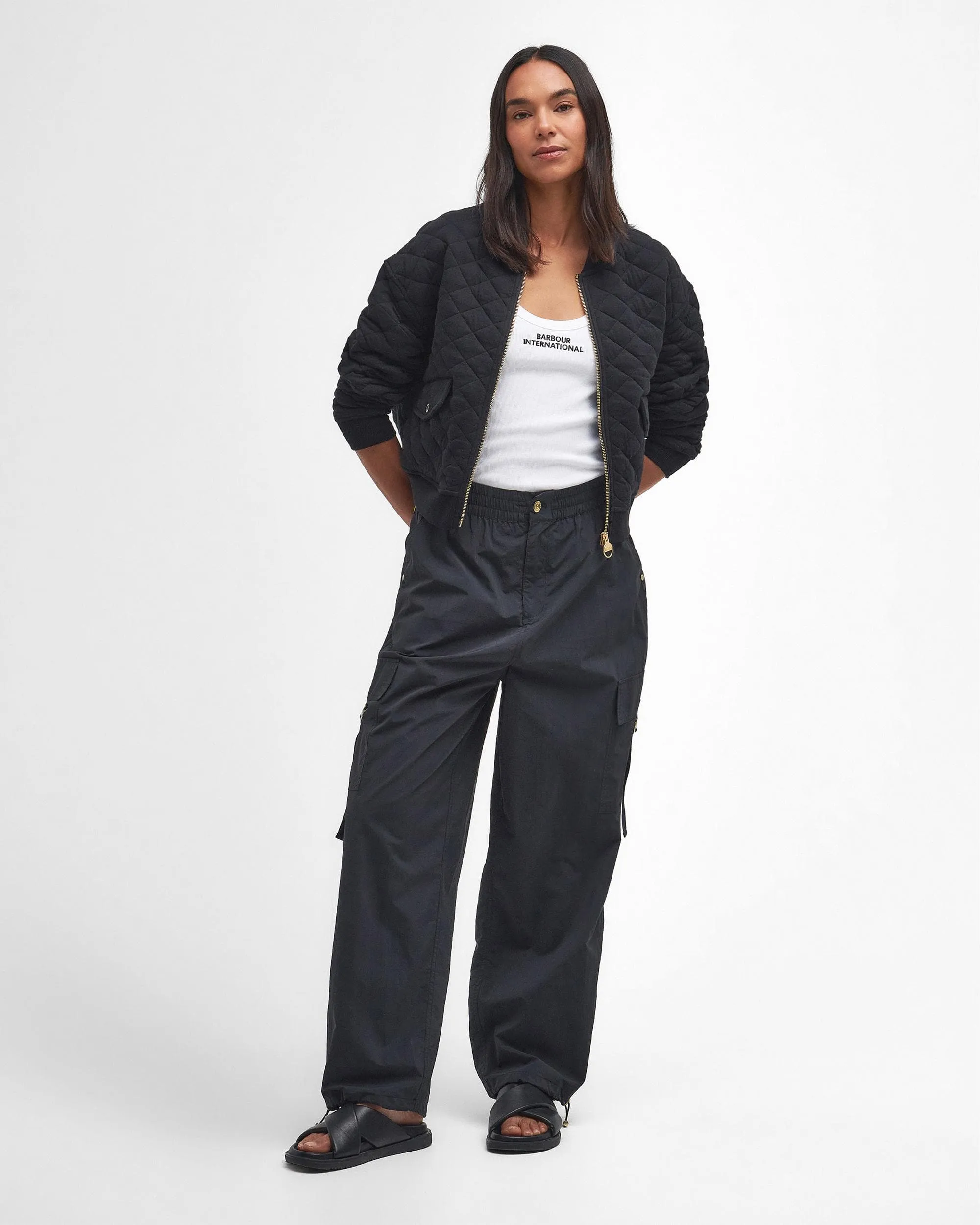 Barbour International Alicia Womens Quilted Bomber Jacket