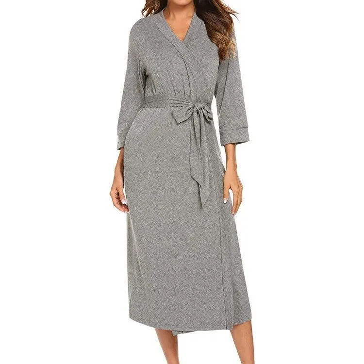 Bathrobe Silk Pajamas Nightwear Women Nightclothes