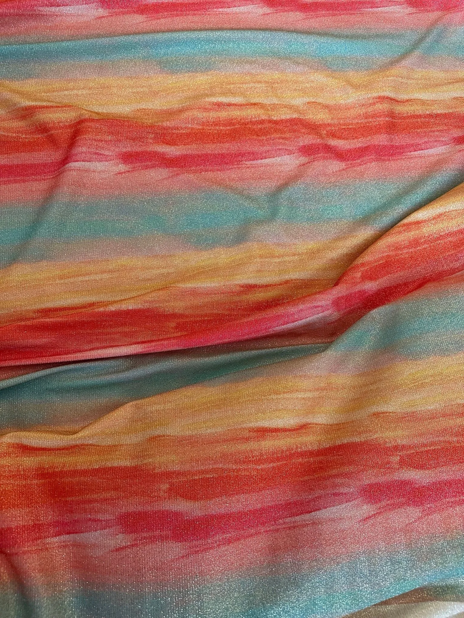 Batik Lurex Two-Way Stretch Spandex Fabric with Glitter Tie-Dye Pattern