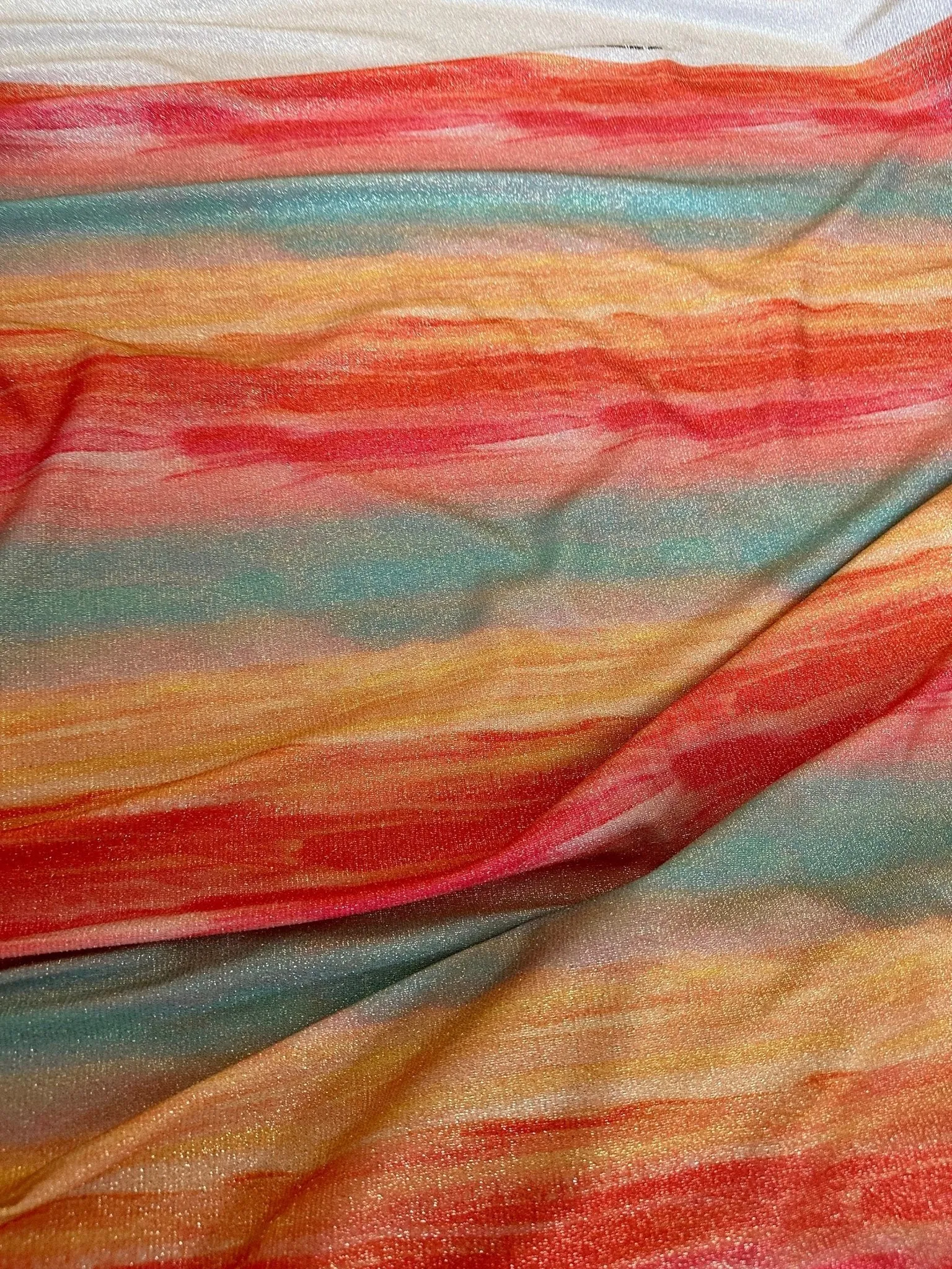 Batik Lurex Two-Way Stretch Spandex Fabric with Glitter Tie-Dye Pattern