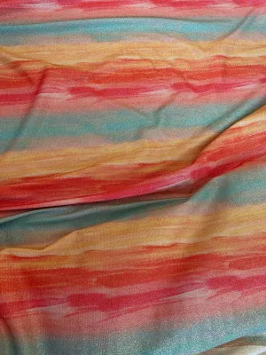 Batik Lurex Two-Way Stretch Spandex Fabric with Glitter Tie-Dye Pattern