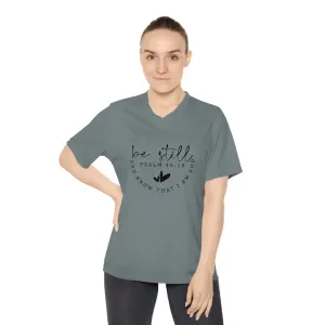 Be Still Psalm 46:10 Women's Performance V-Neck T-Shirt