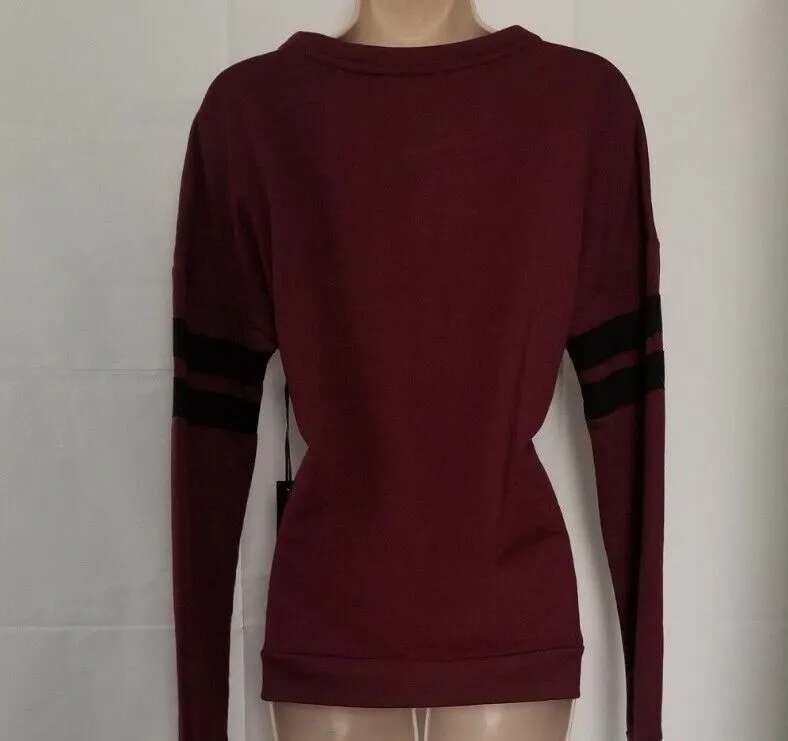 BEBE SPORT Fleece Lined Striped Sweatshirt  Gorgeous