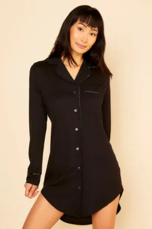 Bella Sleep Shirt - Black/Black -