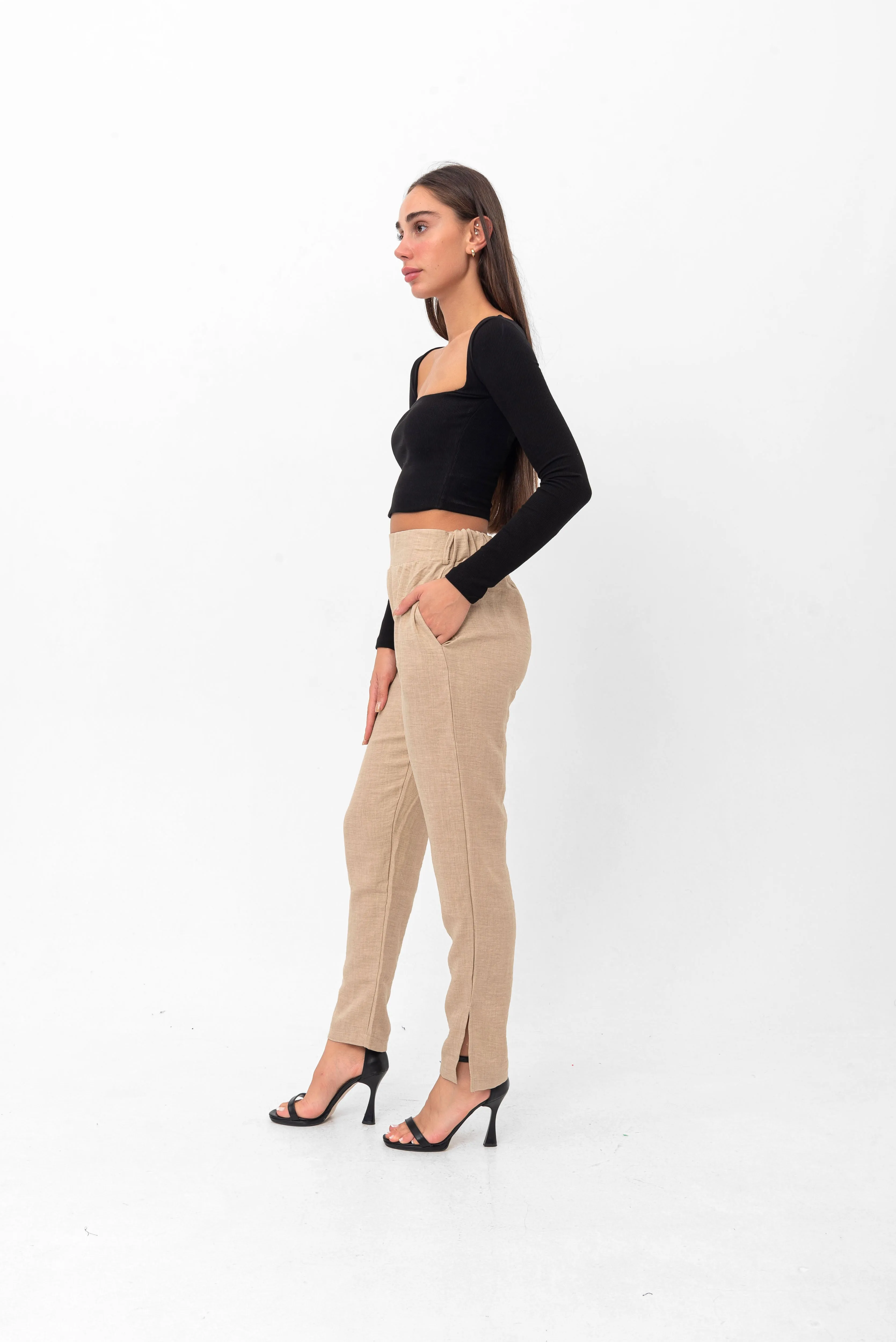 Belle Long-Sleeve Illusion Top - Black
