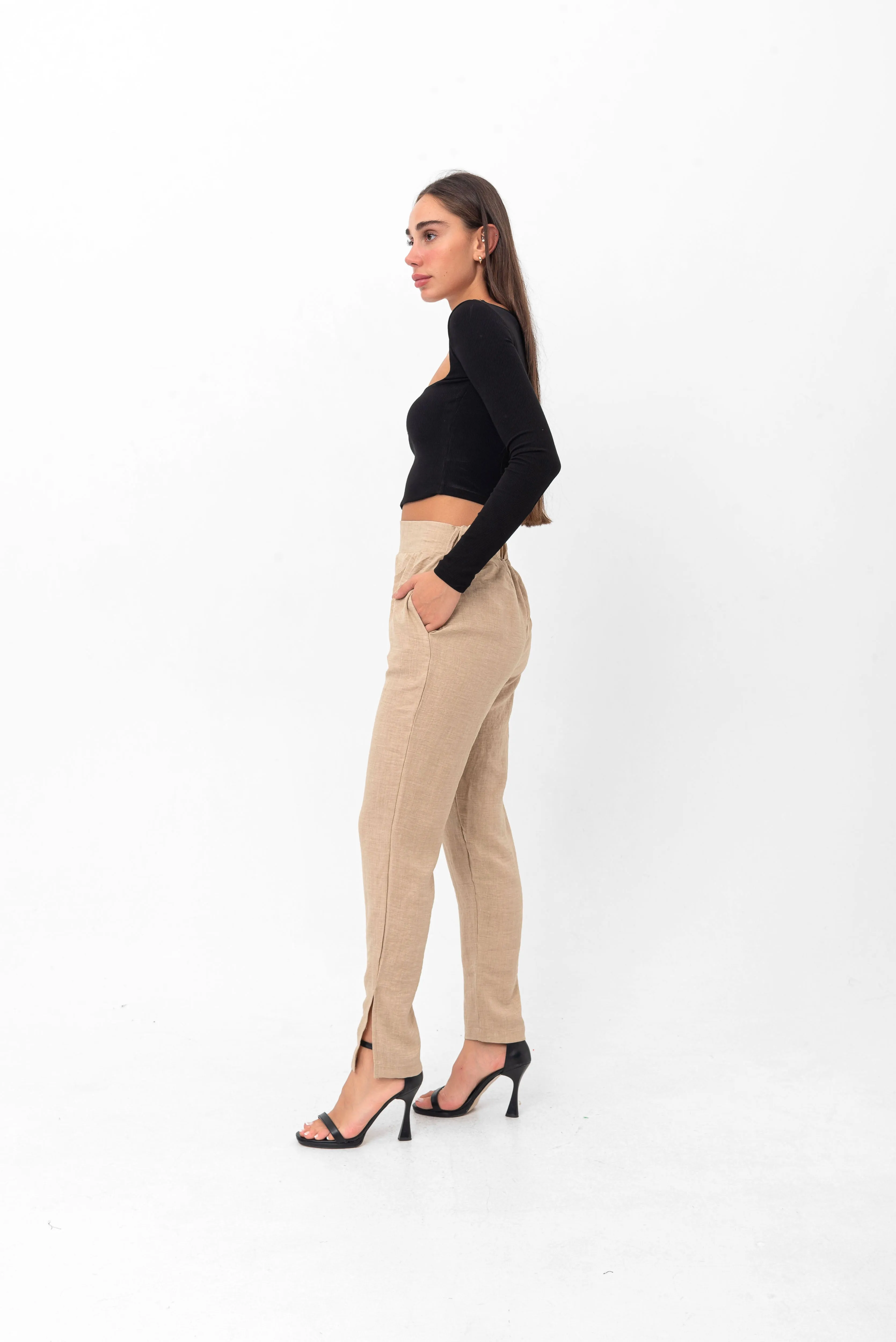Belle Long-Sleeve Illusion Top - Black