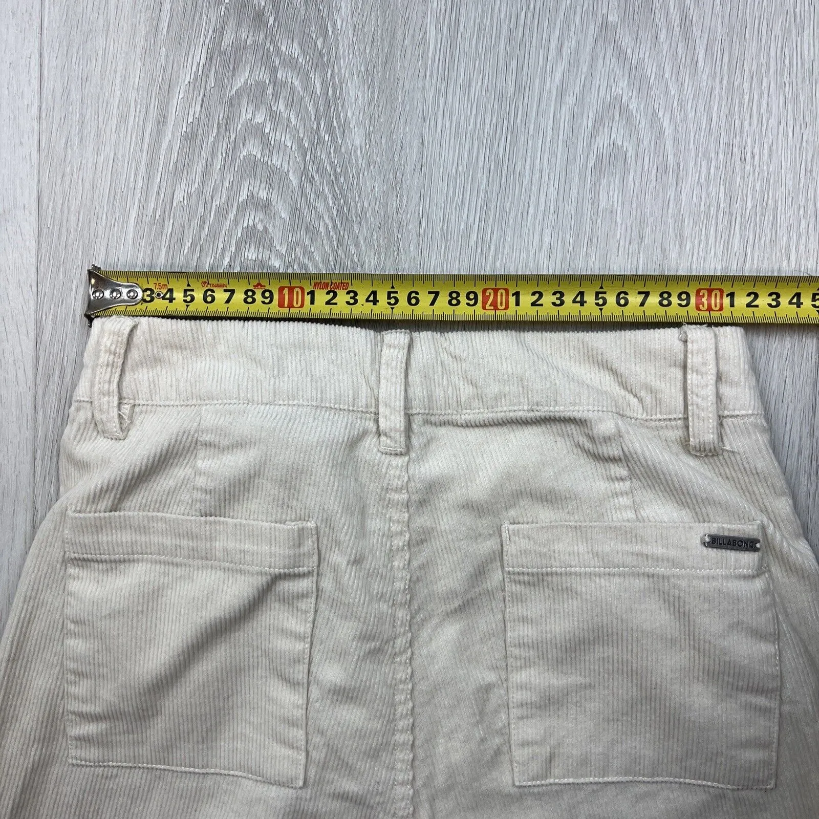 Billabong Womens Off-White Relaxed Loose Fit Corduroy Pants Size 26