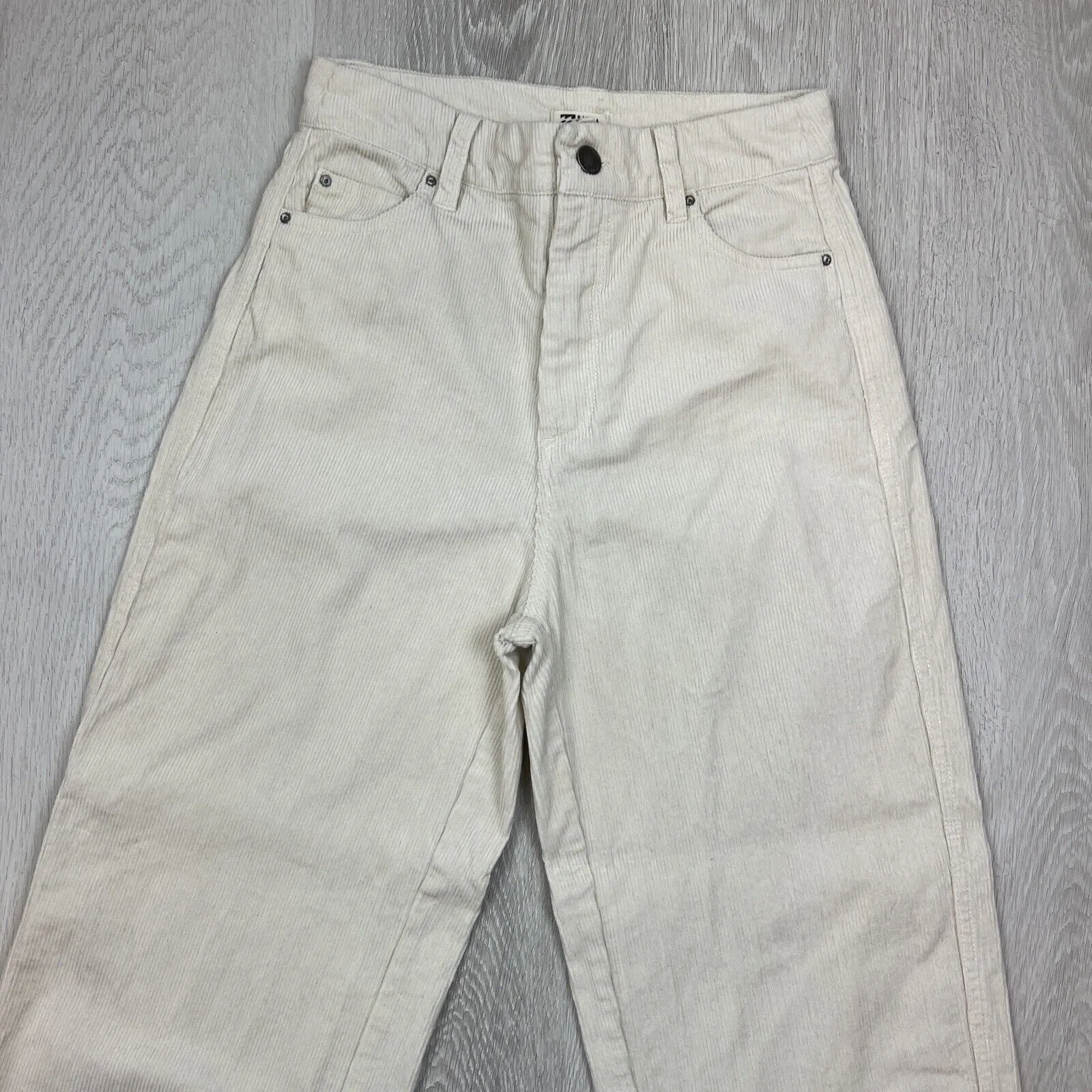 Billabong Womens Off-White Relaxed Loose Fit Corduroy Pants Size 26