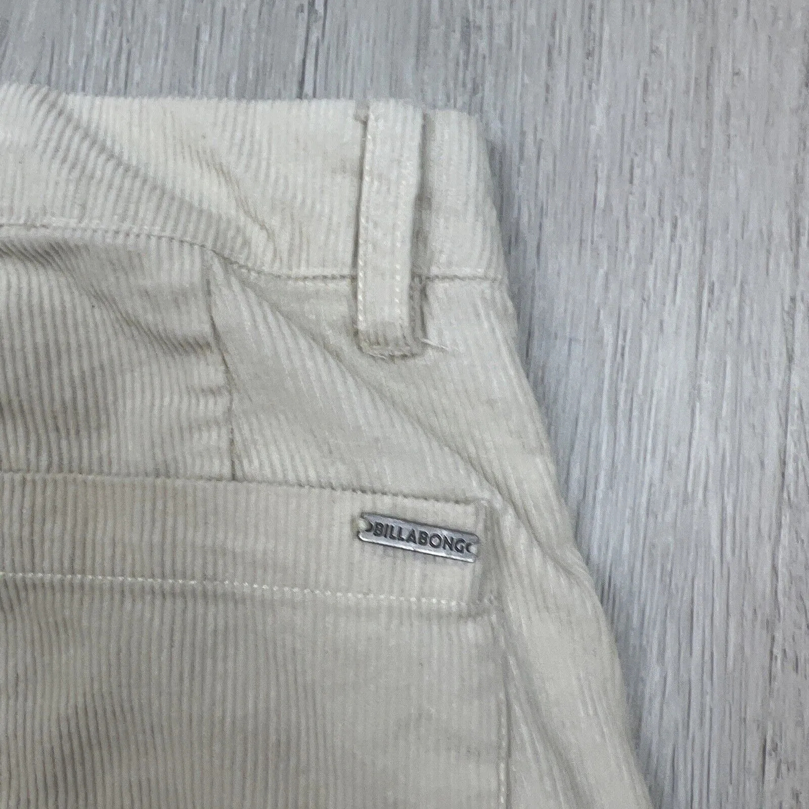 Billabong Womens Off-White Relaxed Loose Fit Corduroy Pants Size 26