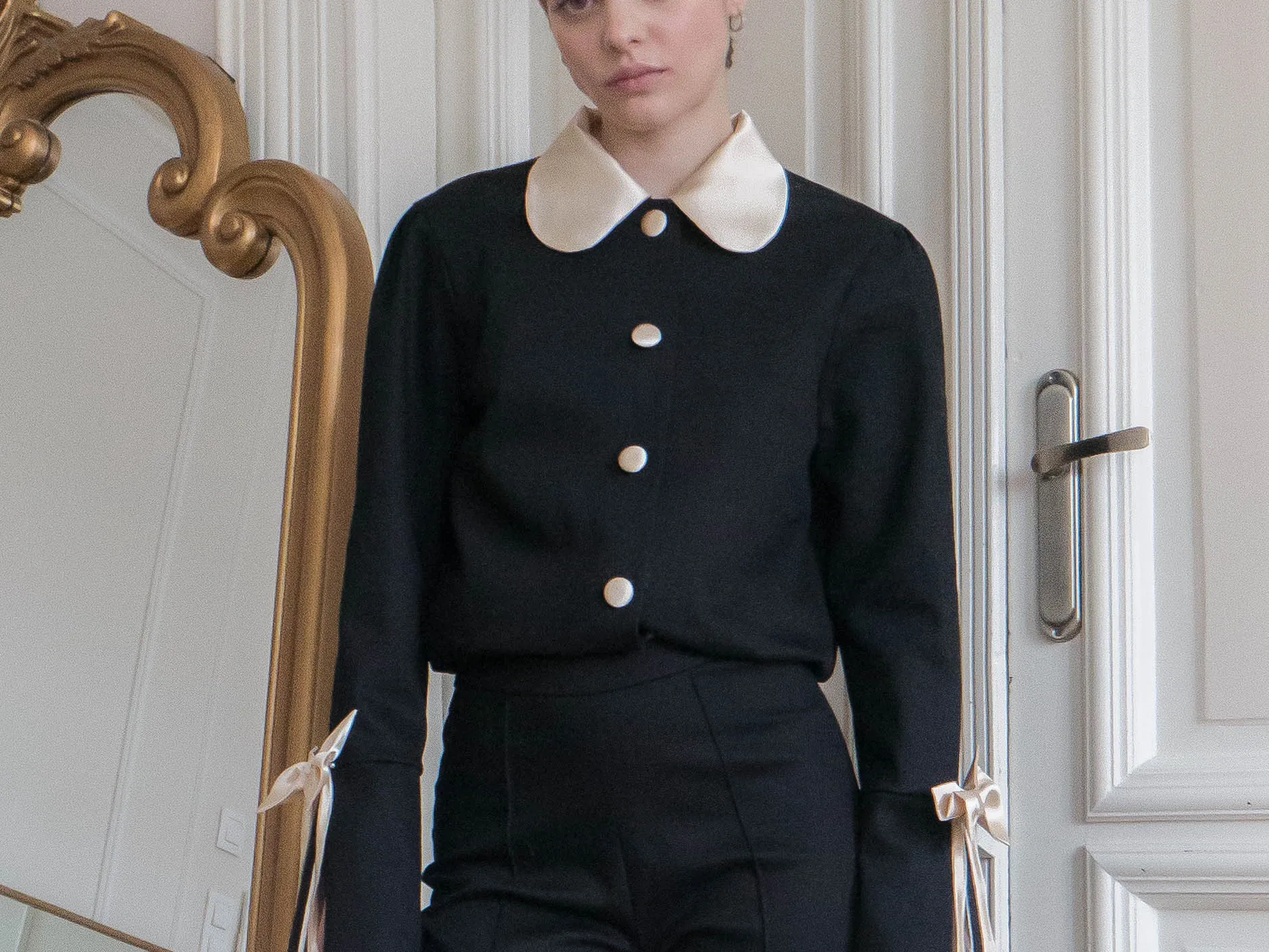 Black bow blazer