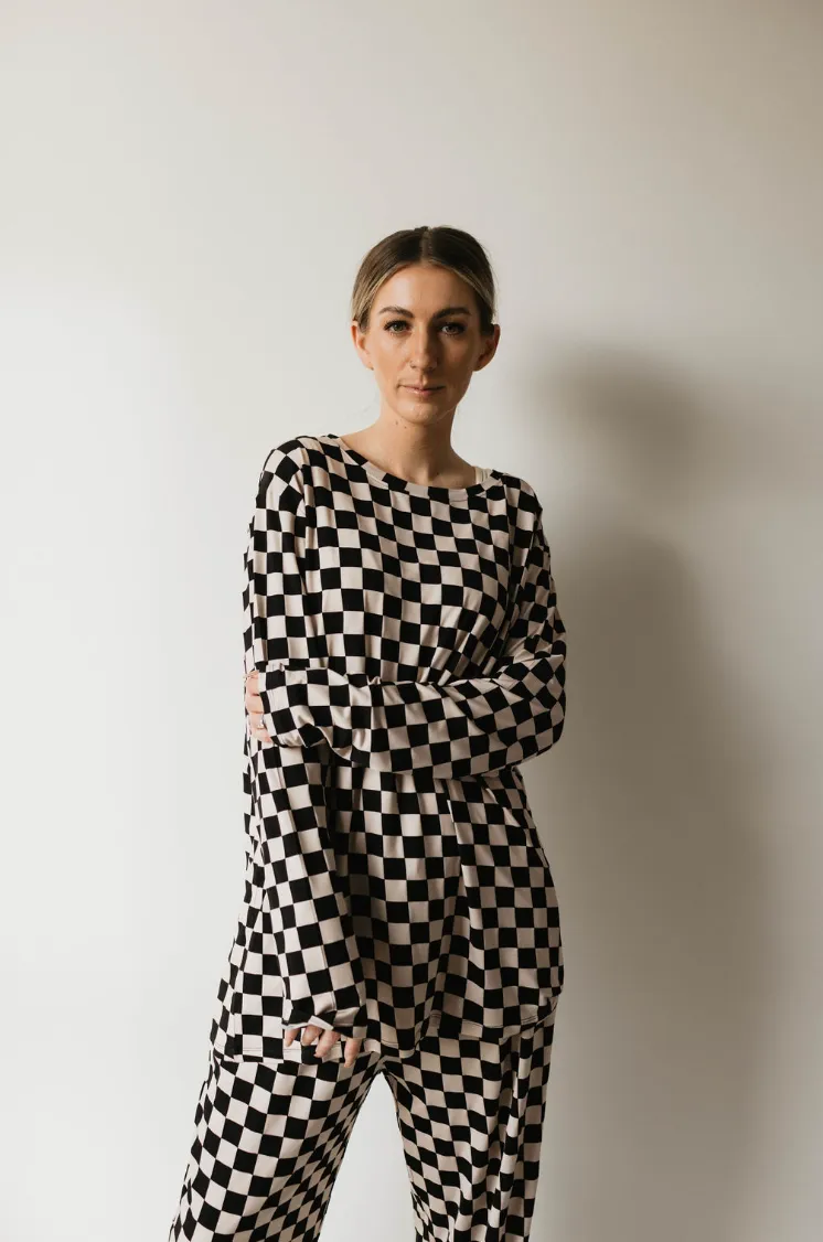 Black Checkerboard | Men's Bamboo Pajamas