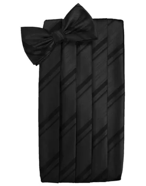 Black Kids Striped Satin Cummerbund