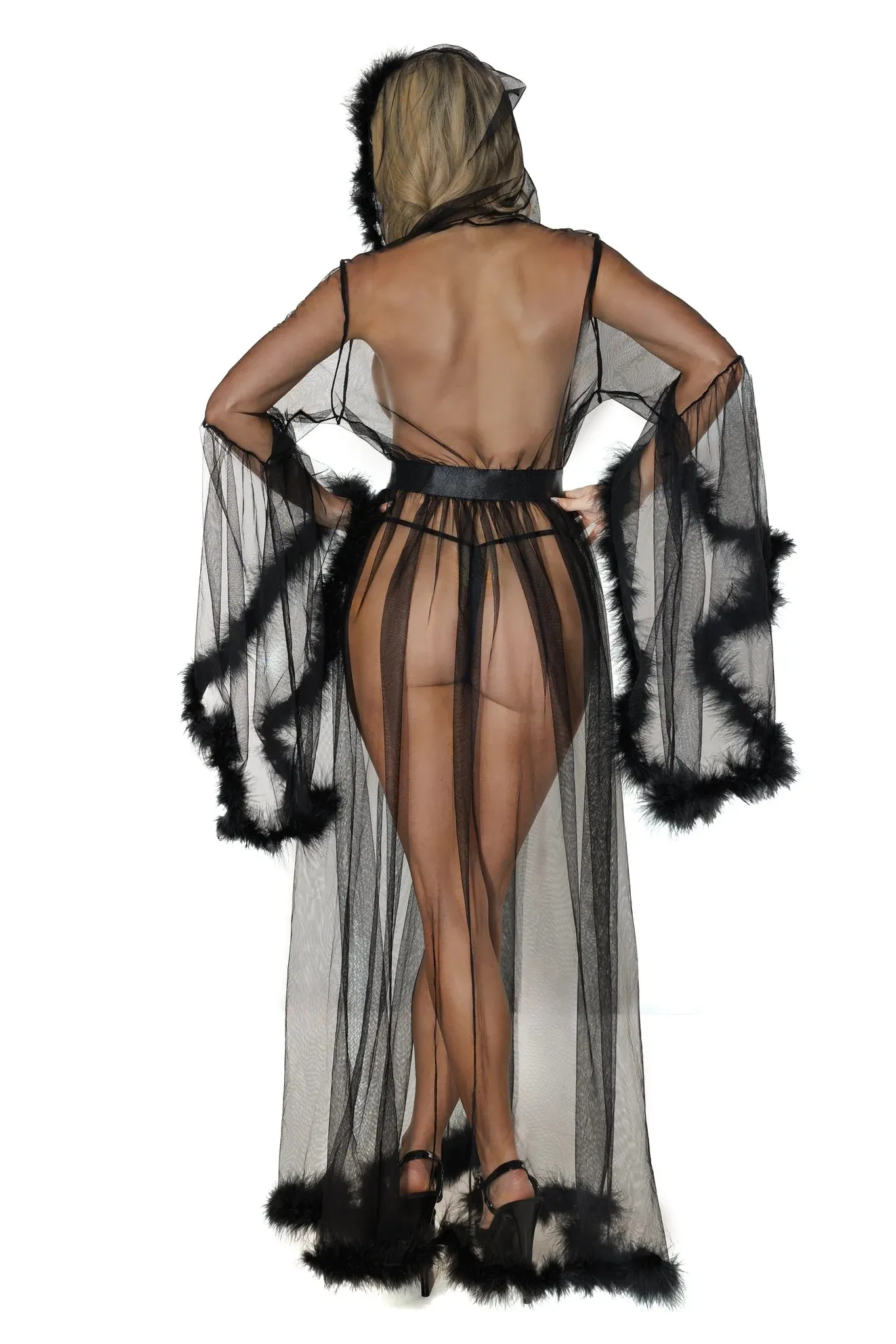 Black Marabou Robe