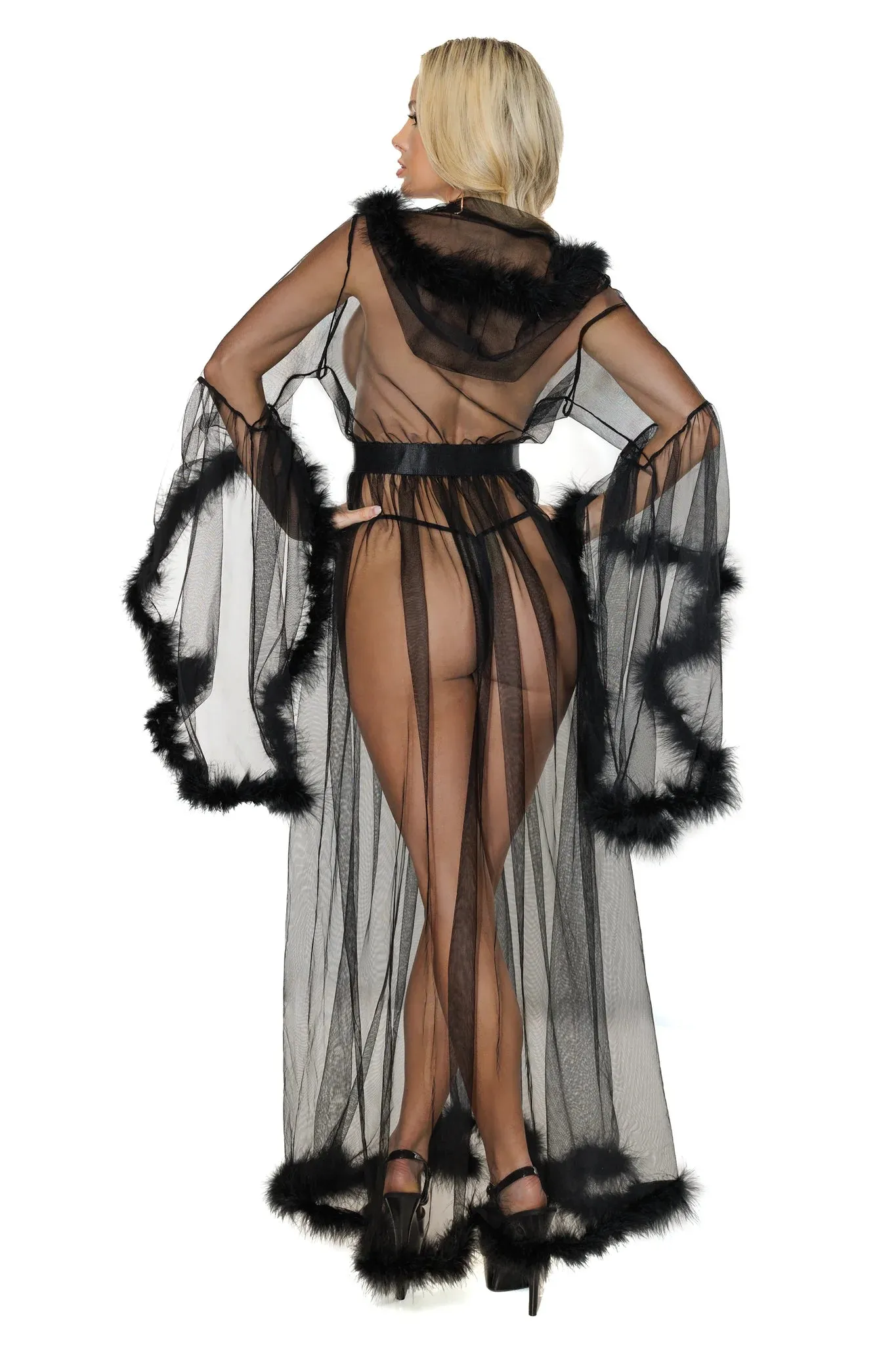 Black Marabou Robe