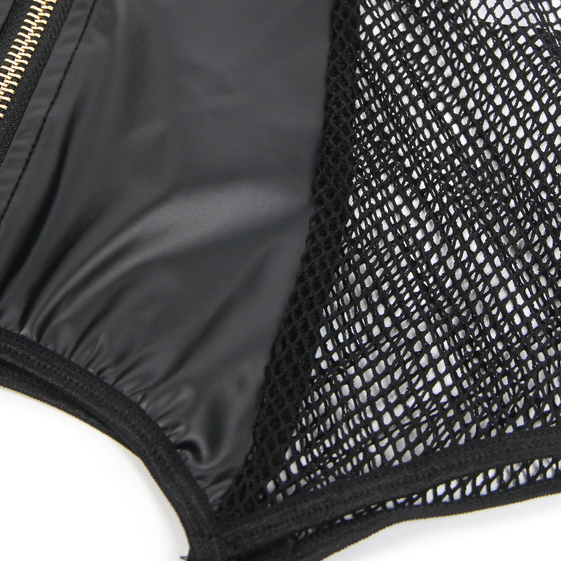 Black Mesh PU Leather Deep V-Neck Halter Sexy Lingerie