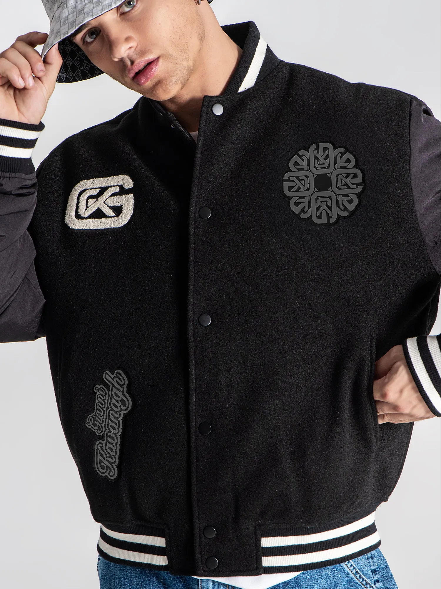 Black Patches Bomber Jacket