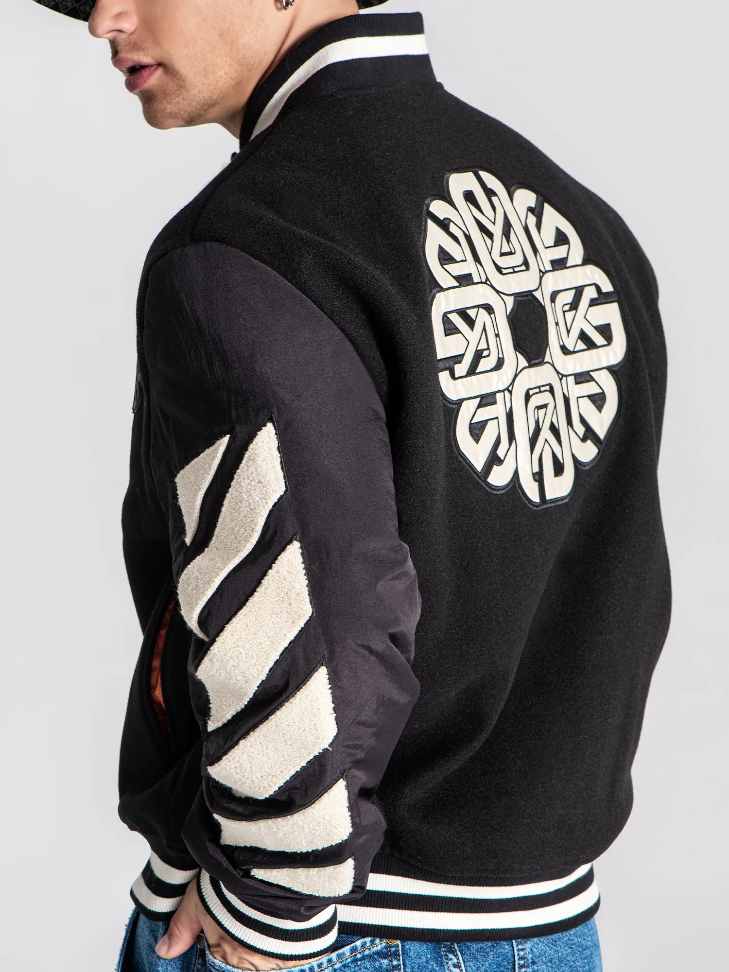 Black Patches Bomber Jacket