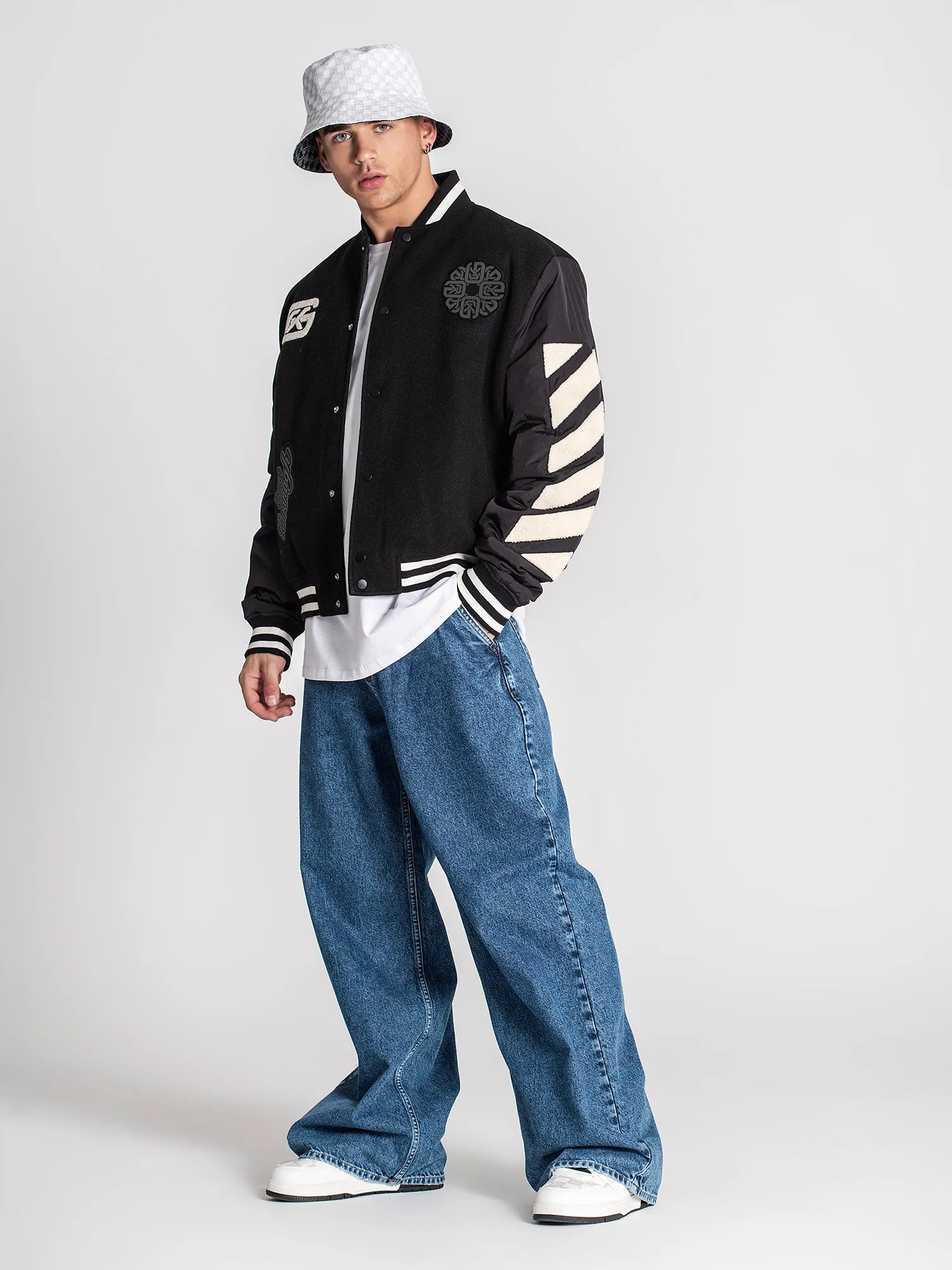 Black Patches Bomber Jacket