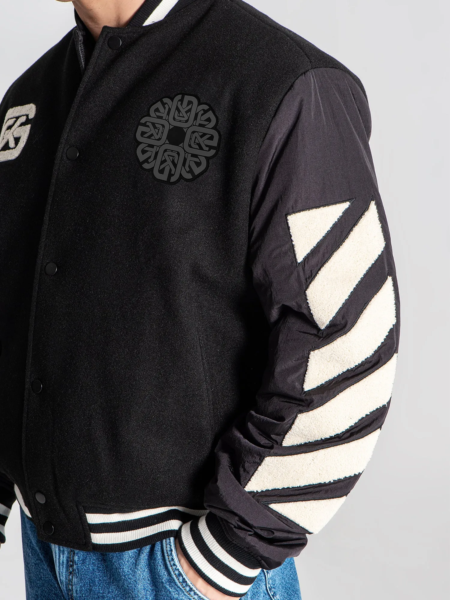 Black Patches Bomber Jacket