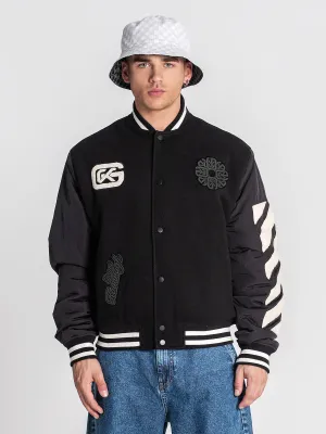 Black Patches Bomber Jacket
