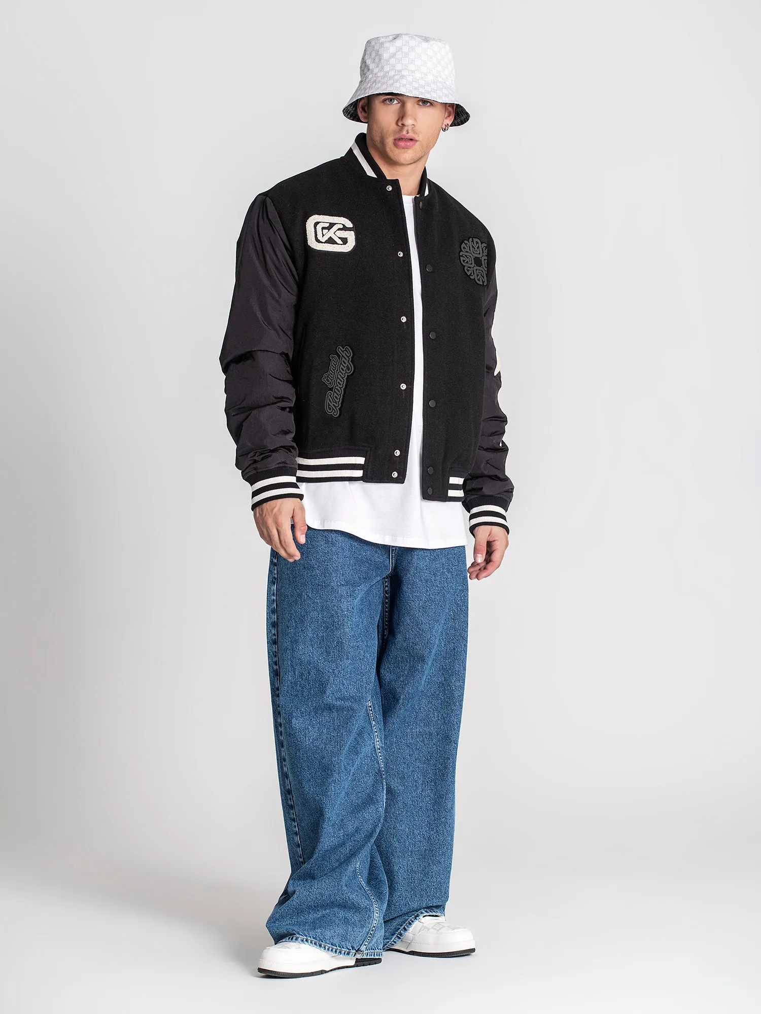 Black Patches Bomber Jacket